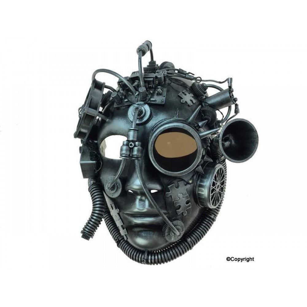 Steampunk pirate mask with lights and hose