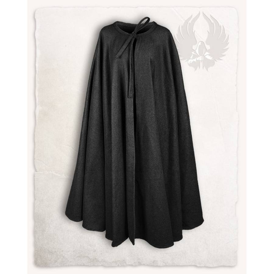 Rudolf Cloak Medieval WOOL Cape - Black