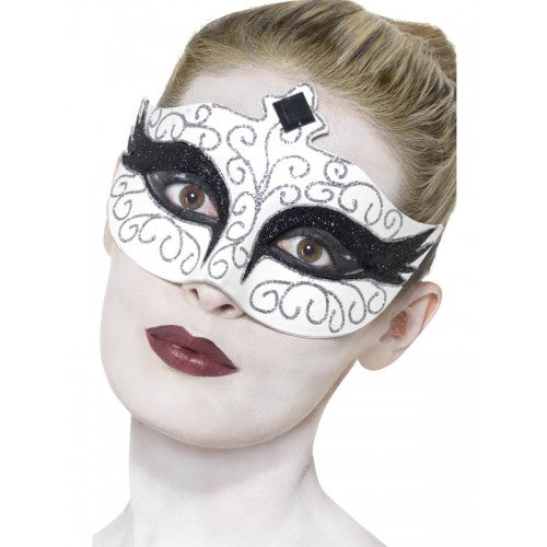 Gothic Swan Eye MASK White/Black