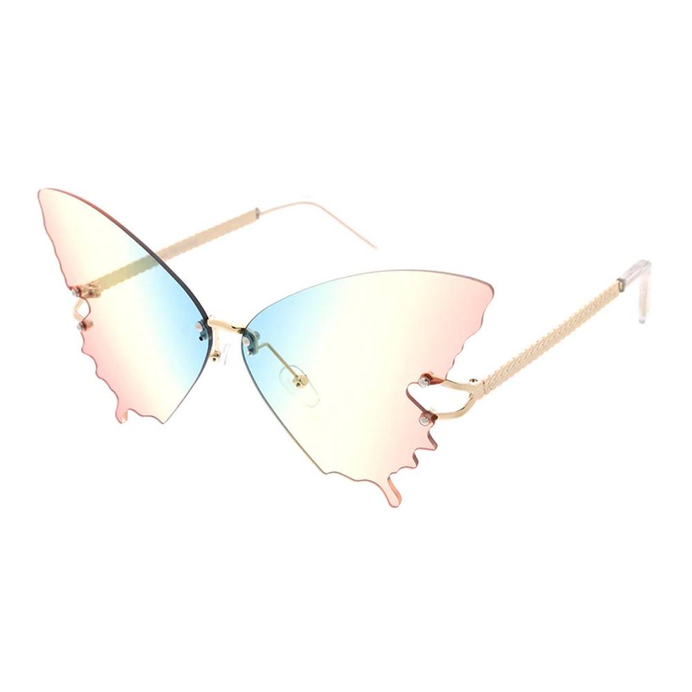 Large Butterfly Shaped Glasses Women Metal Frame - Assorted