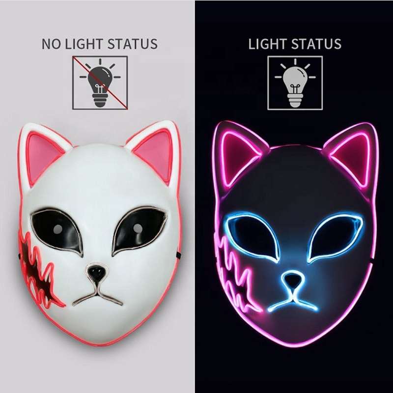 LED cosplay demon scar pink mask