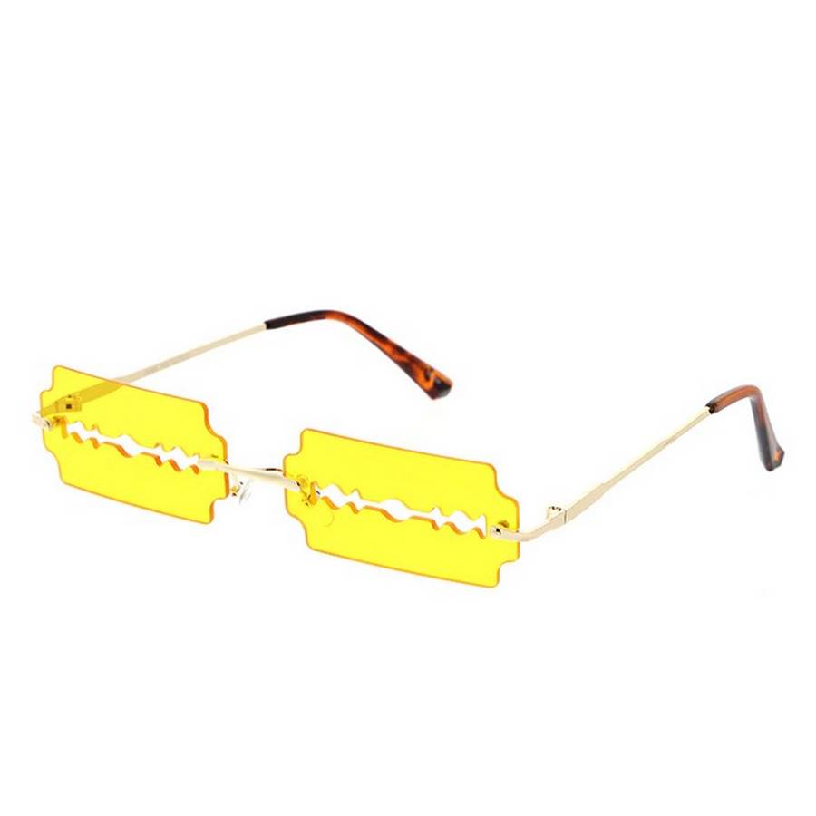 Unisex Metal Small Rimless Razor Blade Novelty Frame - Assorted