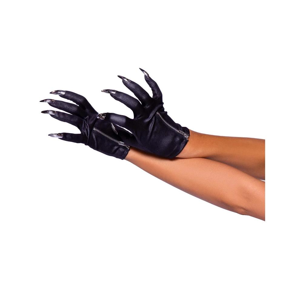 Zip-up Claw Gloves- Black