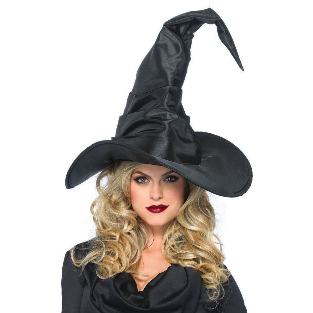 Large Ruched Witch Hat - O.S. - Black