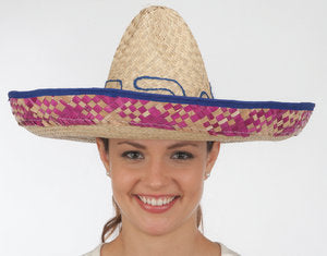 Multi-Color Straw Sombrero Hat one size