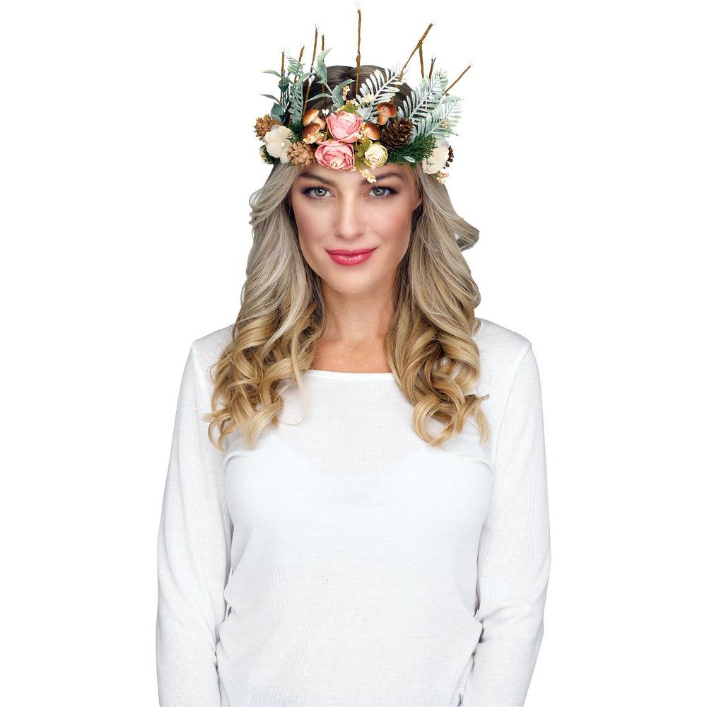 Green Forest Fairy Tiara with flowers
