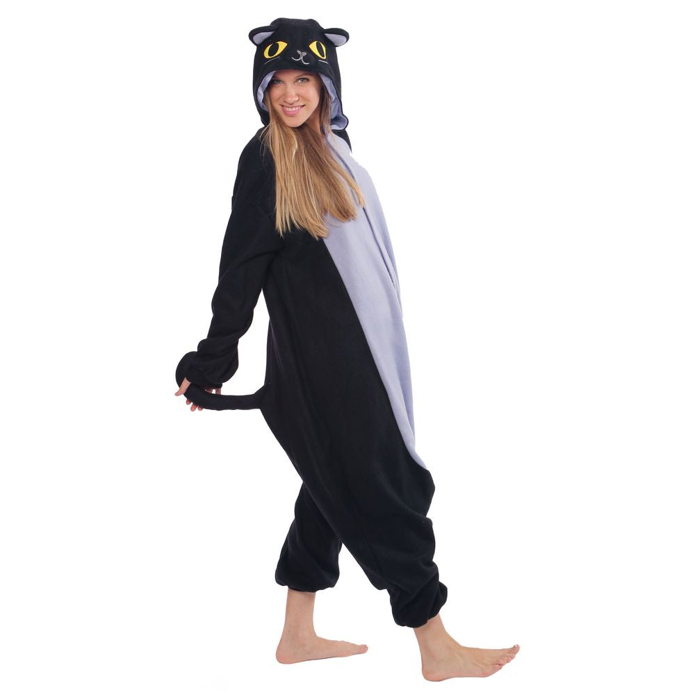 Spooky Black Cat Kigurumi onesie- adult