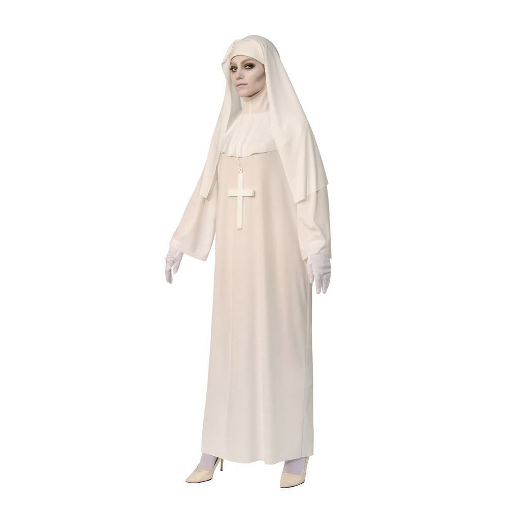 White Nun costume & cross - Standard