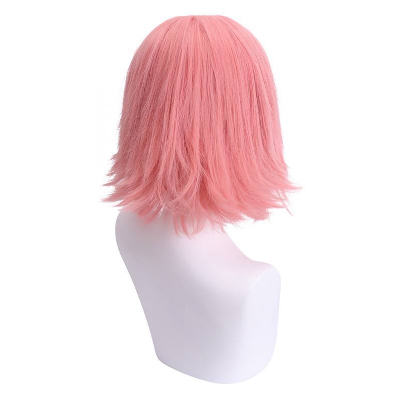 Pink flower Ninja girl cosplay short wig