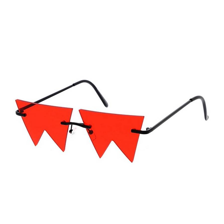 Unisex Metal Small Zig Zag Rimless Novelty Frame Assorted