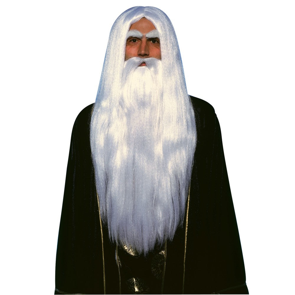 MERLIN WIG and BEARD Set - White