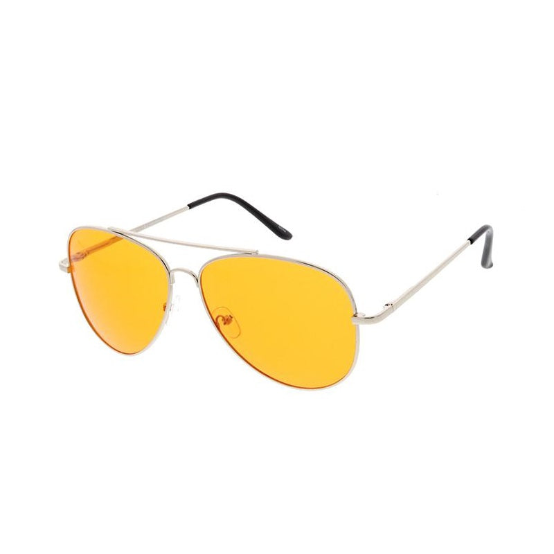 Unisex Large Metal Aviator Spring Temples sunglasses - Assorted