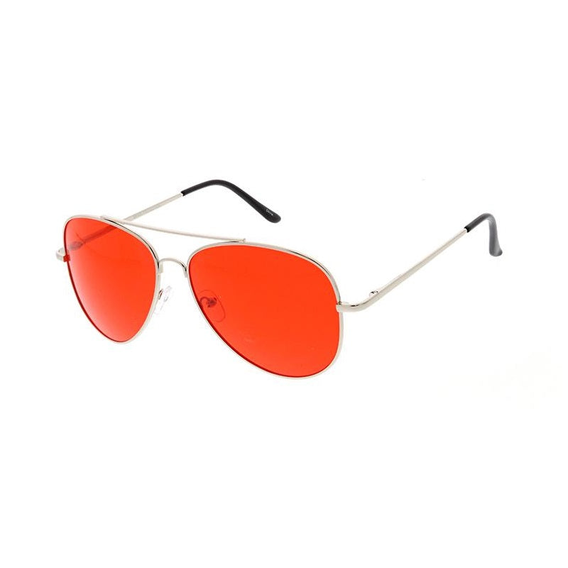 Unisex Large Metal Aviator Spring Temples sunglasses - Assorted