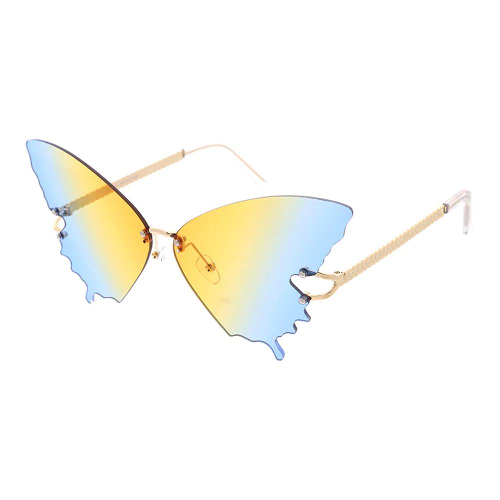 Large Butterfly Shaped Glasses Women Metal Frame - Assorted