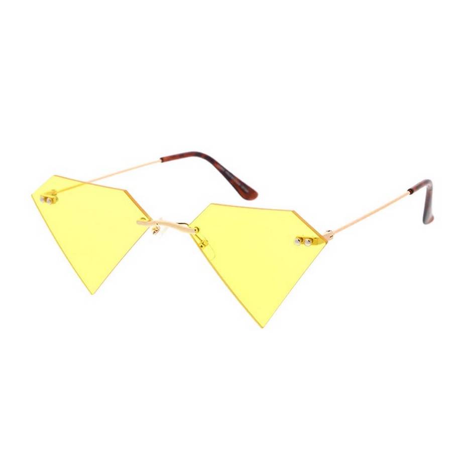 Unisex Metal Medium Diamond Rimless Novelty Frame Assorted