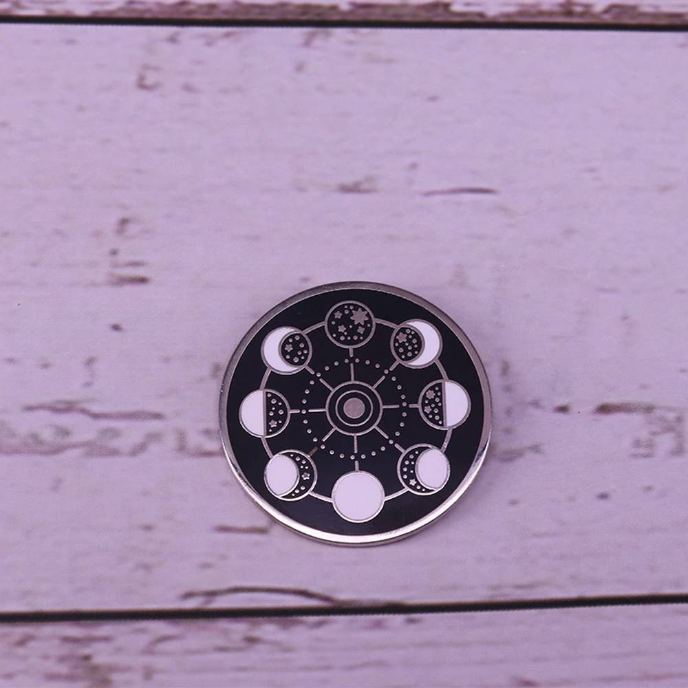 Moon Phases Brooch Patches Metal pins