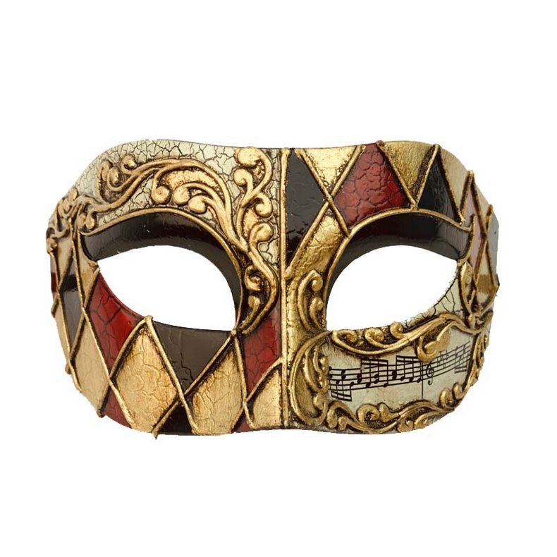 Venetian Styled Mask Black & Red