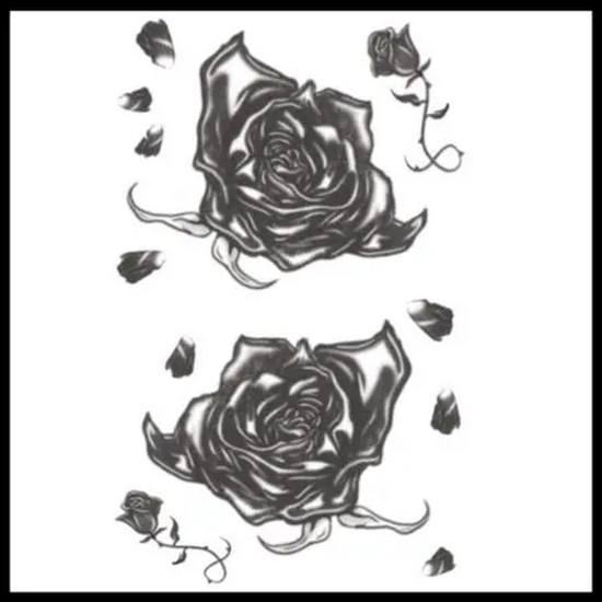 Black Roses Temp Tattoo - Gothic Tinsley