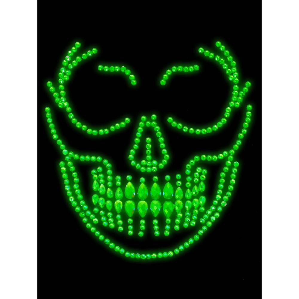 Glow in the dark Skull face jewels