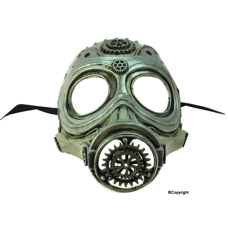 Steampunk silver color gas mask