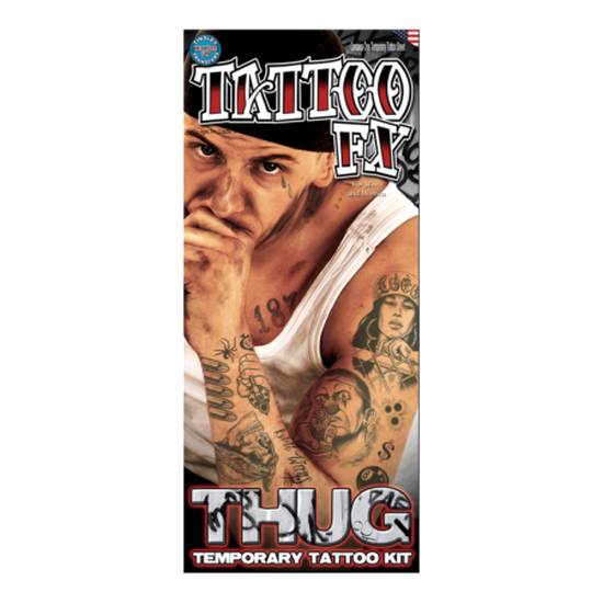 Prison Thug 18 And Life Temporary Tattoos