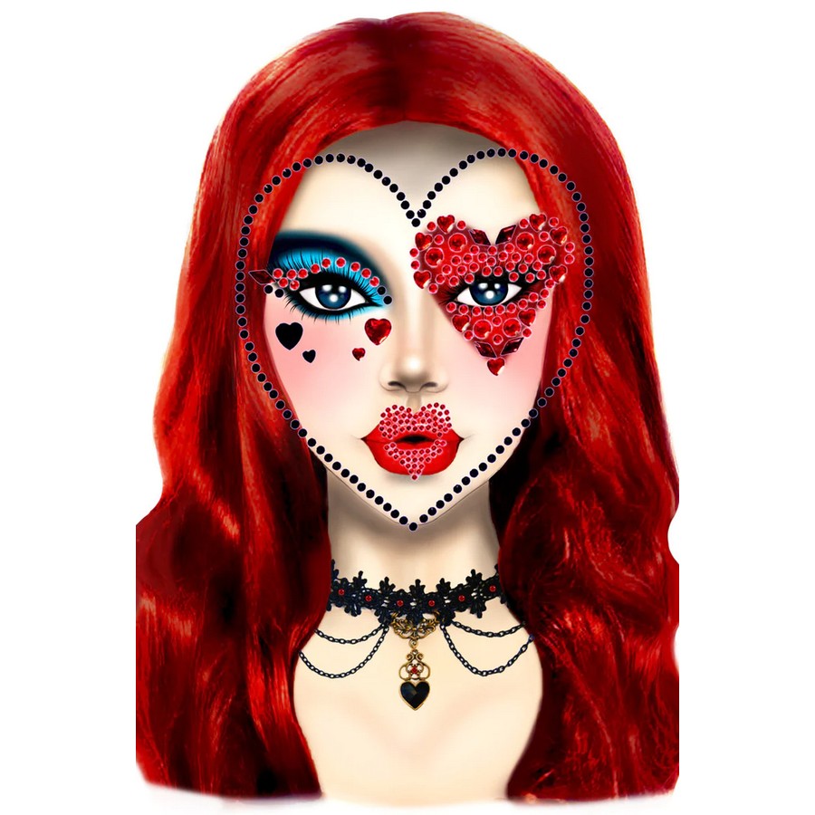 Red Queen Adhesive Face Jewels Sticker