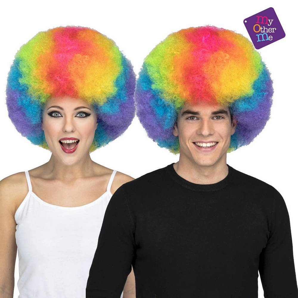 Jumbo Multicolour Wig, Clown, Afro wig