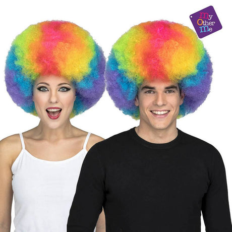 Jumbo Multicolour Wig, Clown, Afro wig