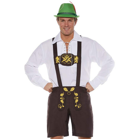 Oktoberfest Lederhosen Suspenders - Brown