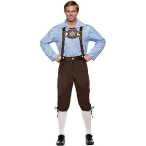 Deluxe Lederhosen Oktoberfest Adult Costume - Brown O.S