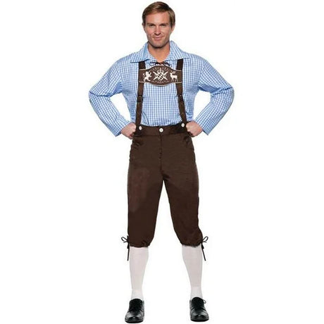Deluxe Lederhosen Oktoberfest Adult Costume - Brown O.S