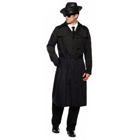 Adult Spy Trench Coat - Black O.S