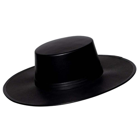 Flat Brim Hat - Black