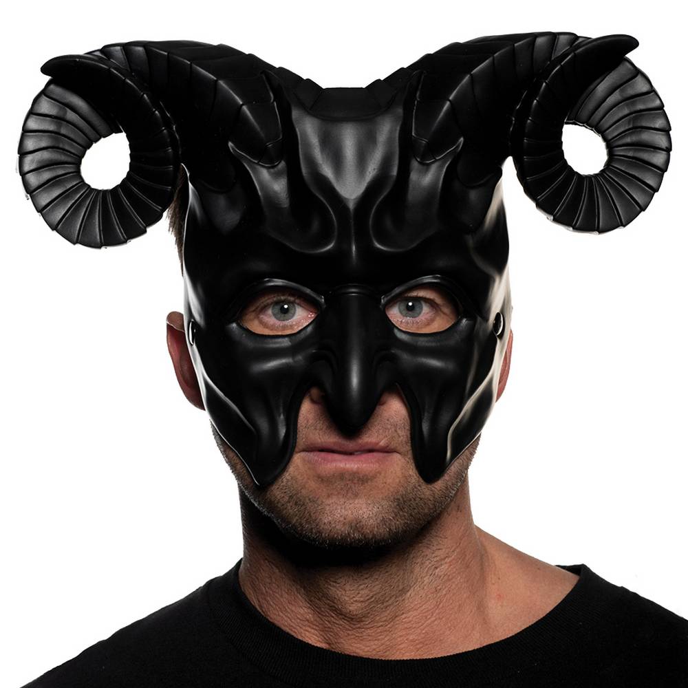 Demi-masque Démon noir en mousse - Black Devil 