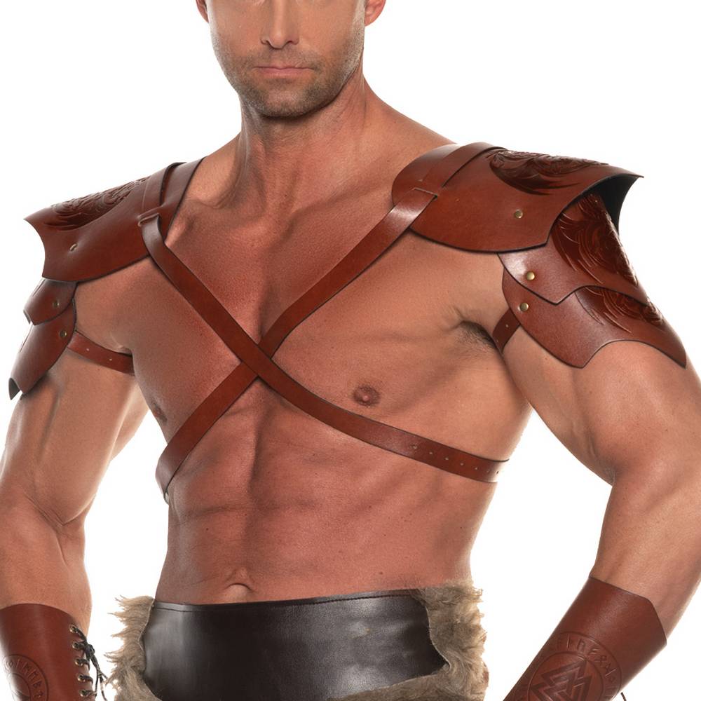Dragon Warrior Double Shoulder Pauldrons - faux leather