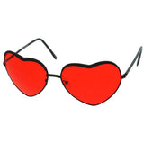 Medium Heart Shape Sunglasses with Metal Frame and Color Lens - Assorted