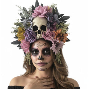 skull-floral-headband