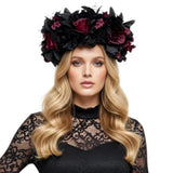 black-red-floral-headband
