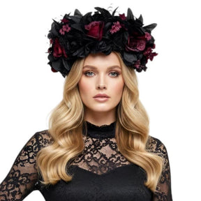 black-red-floral-headband