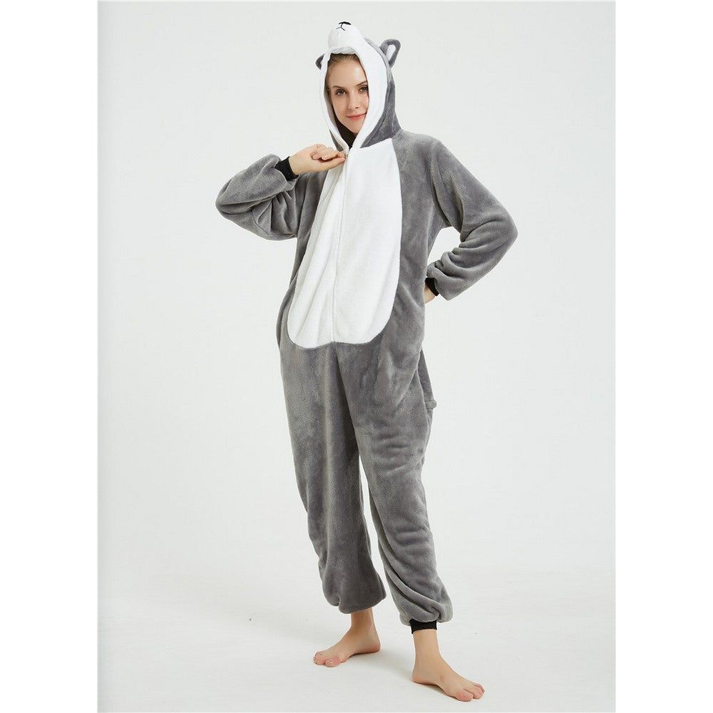 Adult Grey Husky Dog Costume, onesie