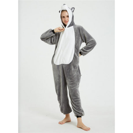Adult Grey Husky Dog Costume, onesie