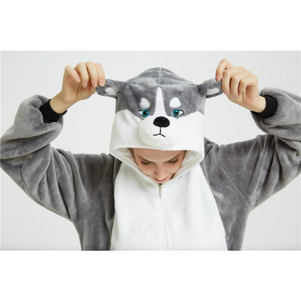 Adult Grey Husky Dog Costume, onesie