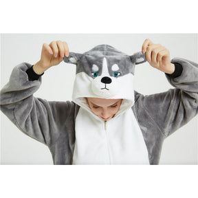 Adult Grey Husky Dog Costume, onesie