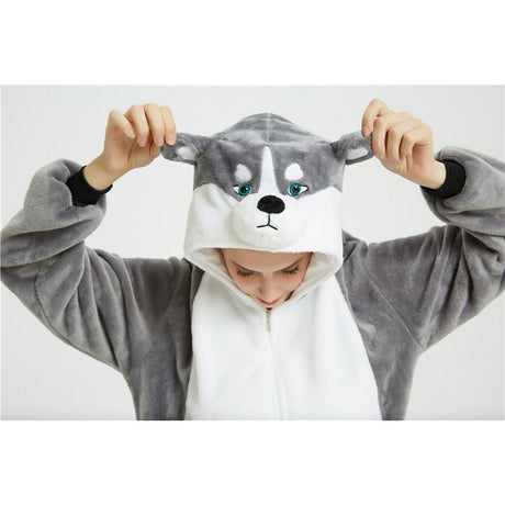 Adult Grey Husky Dog Costume, onesie