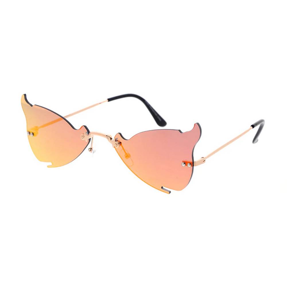  Unisex Metal  Devil's Horns Sunglasses Novelty With Mirror Lens
