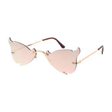  Unisex Metal  Devil's Horns Sunglasses Novelty With Mirror Lens