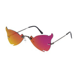  Unisex Metal  Devil's Horns Sunglasses Novelty With Mirror Lens