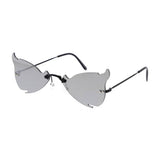  Unisex Metal  Devil's Horns Sunglasses Novelty With Mirror Lens