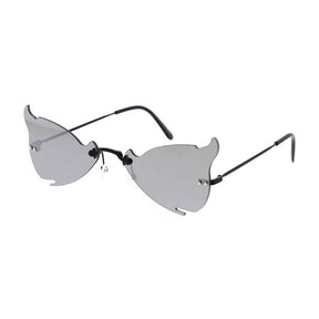  Unisex Metal  Devil's Horns Sunglasses Novelty With Mirror Lens