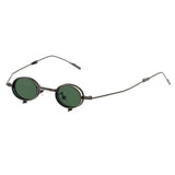 Miniature Round Frame Sunglasses with Foldable arms & Flip Down Lens - Assorted